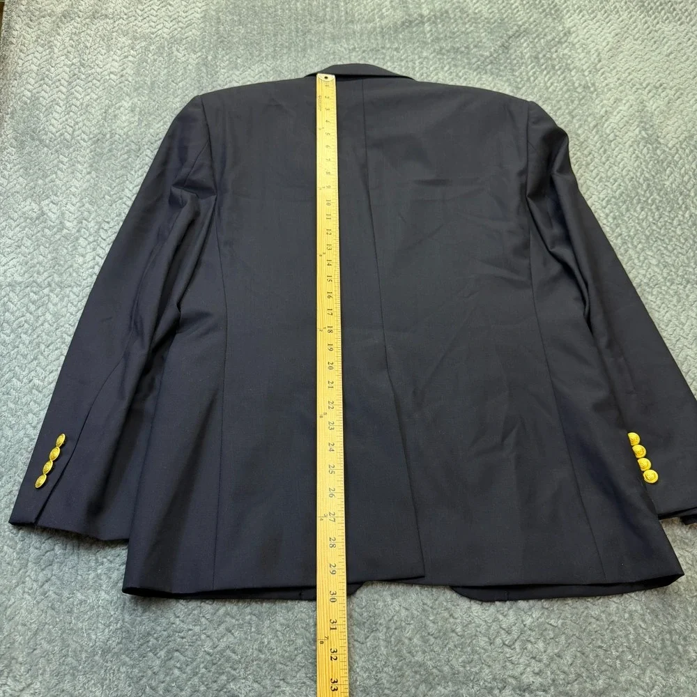 Jos A Bank Mens Blazer Exacutive Navy Wool 40 Short Gold Buttons‎